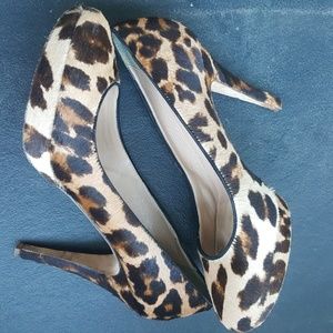 J Crew COLLECTION Leopard Print Platform Heels Sz